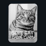 Magnet Flexible Meilleur Chat Papa Jamais Moderne Personnalisé Pho<br><div class="desc">Ce design simple et classique est composé de typographie serif et d'ajouter une photo personnalisée</div>