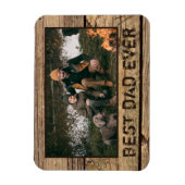 Magnet Flexible MEILLEUR DAD JAMAIS Rustique Photo Bois (Vertical)