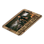 Magnet Flexible MEILLEUR DAD JAMAIS Rustique Photo Bois (Côté Gauche)