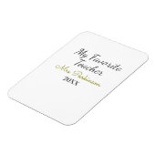 Magnet Flexible Meilleur enseignant jamais ajouter nom date année (Côté Gauche)