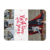 Magnet Flexible Meilleur moment de l'année Typographie rouge Photo (Horizontal)