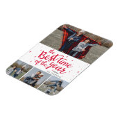 Magnet Flexible Meilleur moment de l'année Typographie rouge Photo (Côté Gauche)