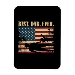 Magnet Flexible Meilleur Papa Avec Nous Drapeau Américain Vintage