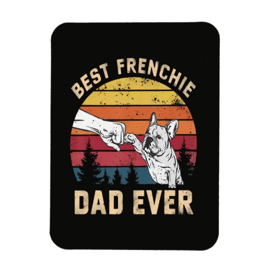 Magnet Flexible Meilleur papa Frenchie Rétro (Vertical)