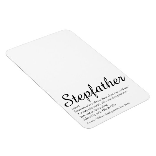 Magnet Flexible Meilleur Stepfather jamais vu, Script de définitio (Côté Droit)