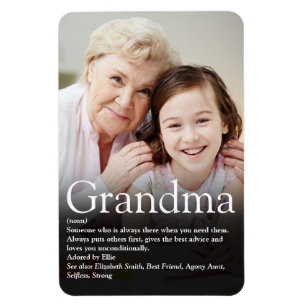 Magnet Flexible Meilleure Grand-mère, Définition de grand-mère Pho