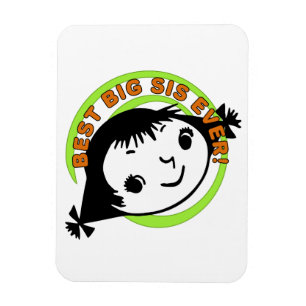 Magnet Flexible Meilleure grande soeur jamais rétro
