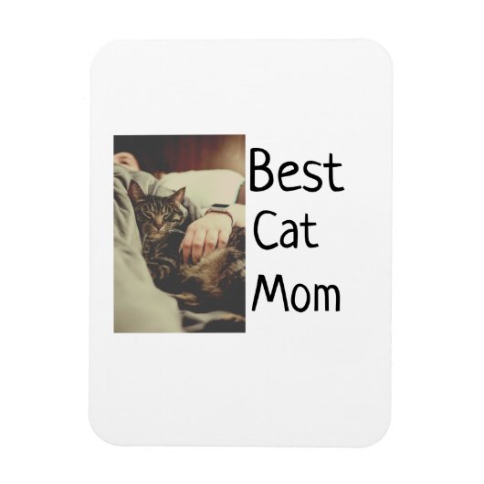 Magnet Flexible Meilleure maman chat papa ajouter chat photo nom c (Vertical)