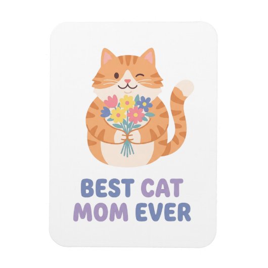 Magnet Flexible Meilleure Maman de Chat Tabby Chat Graphique (Vertical)