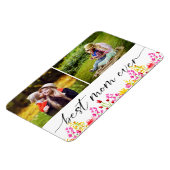 Magnet Flexible Meilleure Maman Jour des Mères Photo Collage Flora (Côté Gauche)