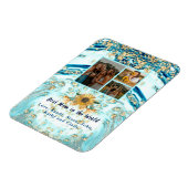 Magnet Flexible Meilleure mère Ever 4 Photo Collage Marbre Bleu (Côté Gauche)