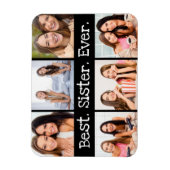 Magnet Flexible Meilleure soeur Ever 6 photo Collage noir et blanc (Vertical)