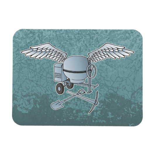 Magnet Flexible Mélangeur de béton bleu-gris (Horizontal)