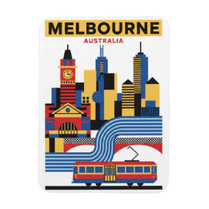 Magnet Flexible Melbourne Australie Skyline Voyage