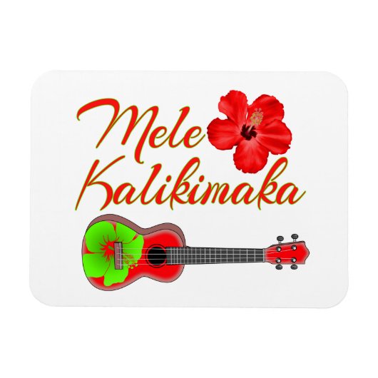 Magnet Flexible Mele Kalikimaka Ukulele (Horizontal)