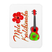 Magnet Flexible Mele Kalikimaka Ukulele (Vertical)