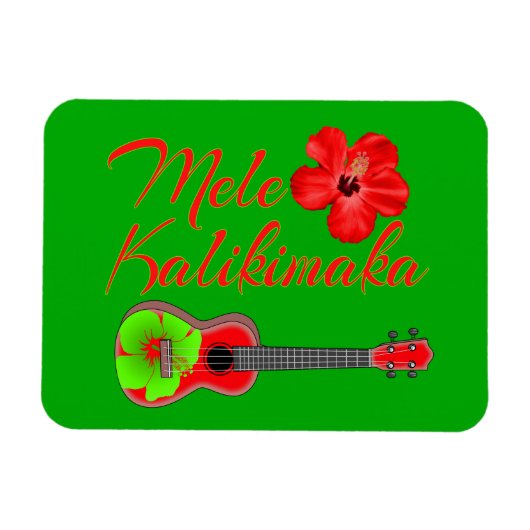 Magnet Flexible Mele Kalikimaka Ukulele (Horizontal)