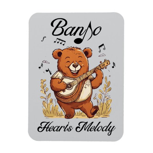 Magnet Flexible Mélodie de Banjo Heart (Vertical)