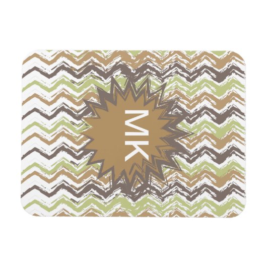 Magnet Flexible Melon Brandy Scribble ZigZag Motif (Horizontal)