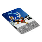 Magnet Flexible Mème de Noël drôle de renne qui regarde par-dessus (Côté Droit)
