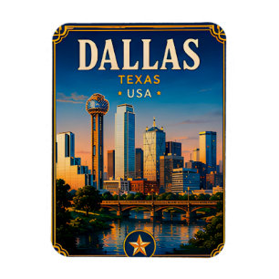 Magnet Flexible ⭐ Mémoire de vacances à Dallas Texas depuis la vis