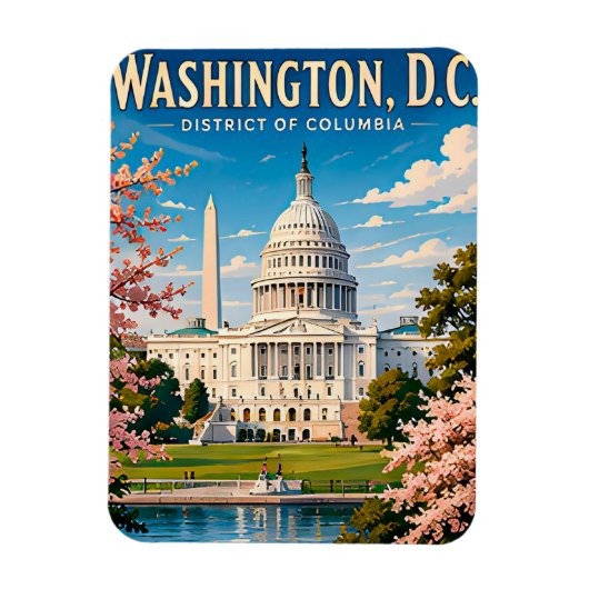 Magnet Flexible 🏛️ Mémoire de voyage à Washington DC Capitole (Vertical)