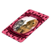 Magnet Flexible Mémorial des Empreintes de pattes roses pour chat (Côté Gauche)