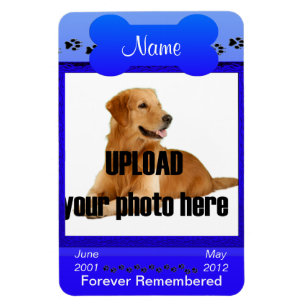 Magnet Flexible Mémorial du chien (bleu) Pour toujours souvenir