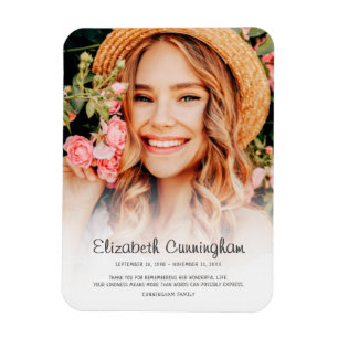Magnet Flexible Memorial Funeral Modern Simple Cursive Photo