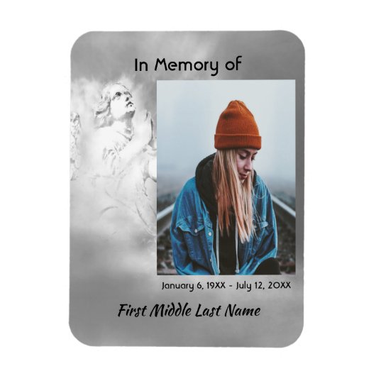 Magnet Flexible Memorial Keepsake Angel Sky Clouds (Vertical)
