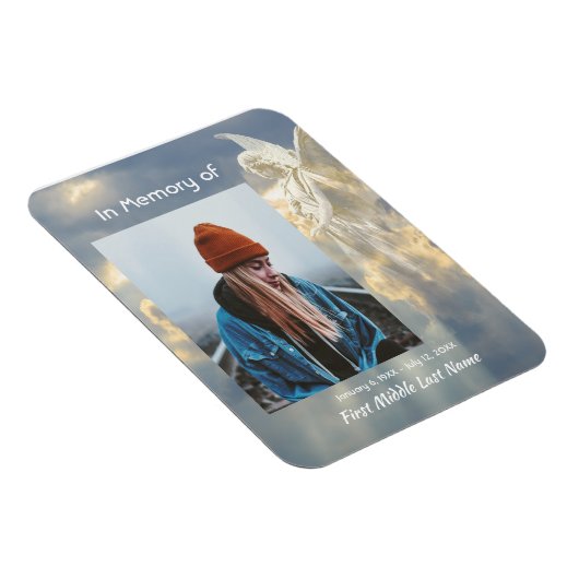 Magnet Flexible Memorial Keepsaké Angel Sky Nuages (Côté Droit)
