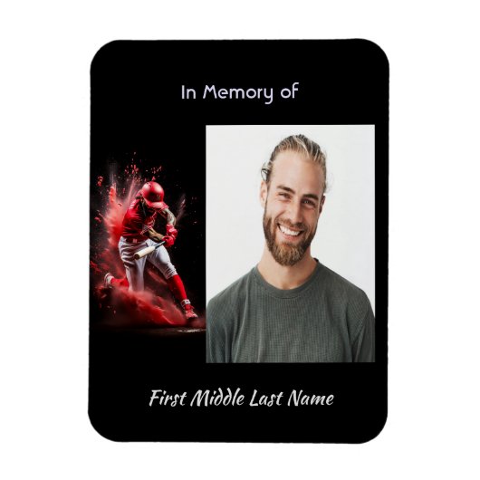 Magnet Flexible Memorial Keepsake Baseball Softball  (Vertical)