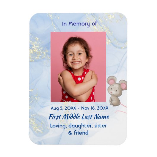 Magnet Flexible Memorial Keepsake Cute Little Mouse Children (Vertical)