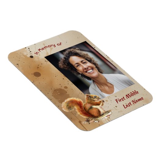 Magnet Flexible Memorial Keepsake Cute Red Squirrel (Côté Droit)