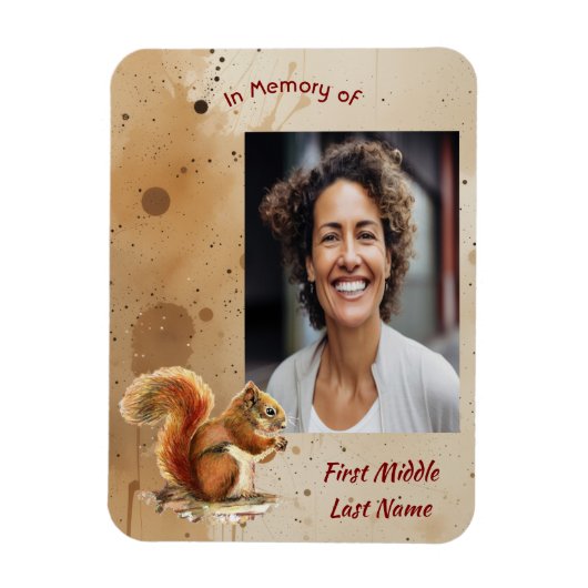 Magnet Flexible Memorial Keepsake Cute Red Squirrel (Vertical)