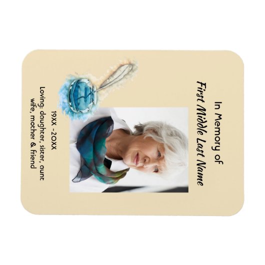 Magnet Flexible Memorial Keepsake Feather Pen  (Horizontal)