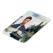 Magnet Flexible  Memorial Keepsake Fishing Lake in Boat (Côté Gauche)