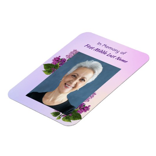 Magnet Flexible Memorial Keepsake Lilac Garden Flower (Côté Gauche)