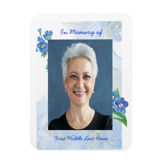 Magnet Flexible Memorial Keepsaké Oubliez-moi de ne pas" Fleurs (Vertical)