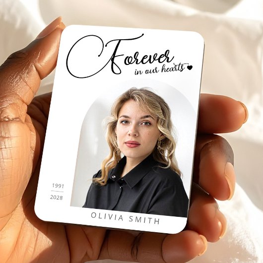 Magnet Flexible Memorial Keepsake Photo Elegant Minimalist Funeral