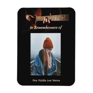 Magnet Flexible Memorial Keepsaké Remembrance Music Guitare