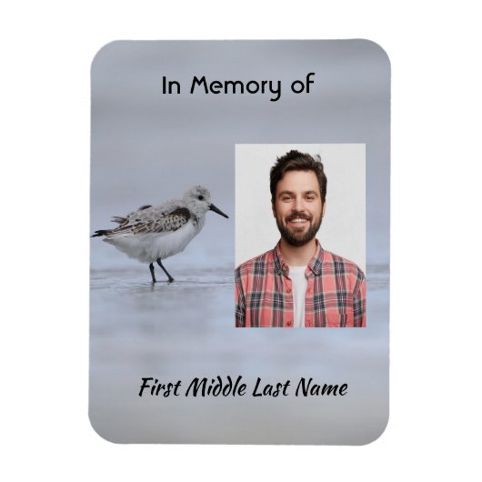 Magnet Flexible  Memorial Keepsake Sandpiper Shore Bird  (Vertical)