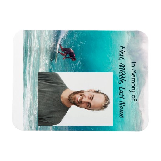 Magnet Flexible  Memorial Keepsake  Wave Surfer Water (Horizontal)