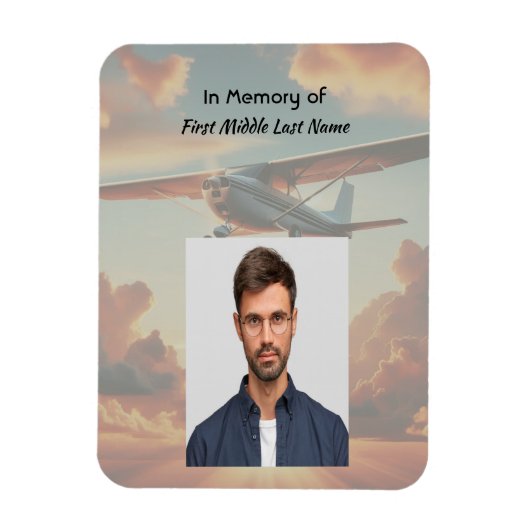 Magnet Flexible  Memorial Keepsakes Pilot Airplane Sunset (Vertical)