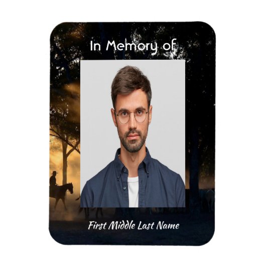 Magnet Flexible Memorial Keepsakry Forest Trail Walk Horses (Vertical)