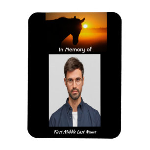 Magnet Flexible Memorial Keepssaké prière photo Horse Western