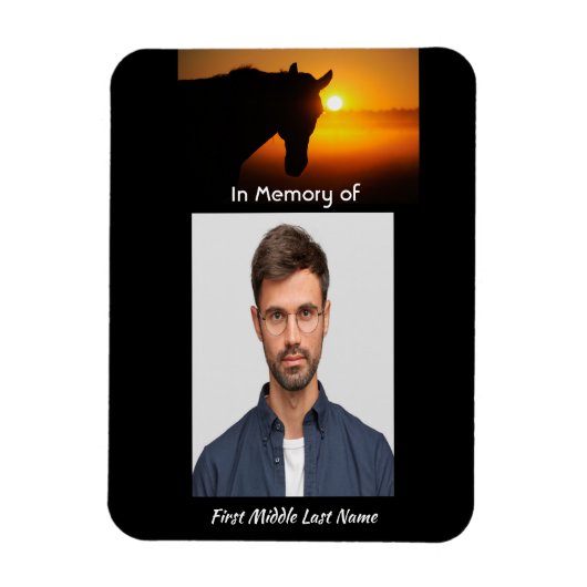 Magnet Flexible Memorial Keepssaké prière photo Horse Western (Vertical)