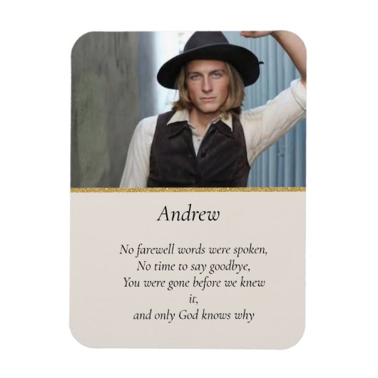 Magnet Flexible Mémorial magnétique pour une mort soudaine (Vertical)