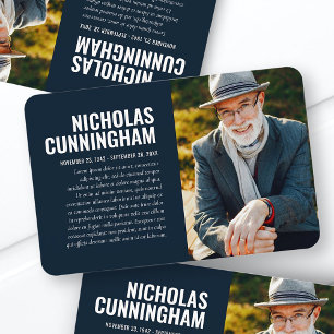 Magnet Flexible Memorial Modern Photo Prayer Card Keepsake