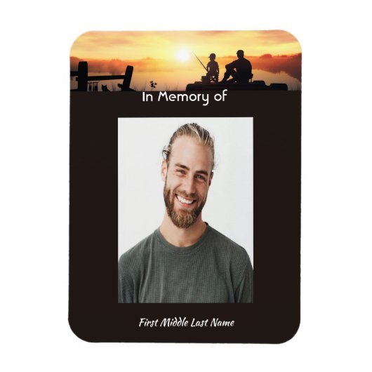 Magnet Flexible Mémorial père fils pêche pêcheur (Vertical)